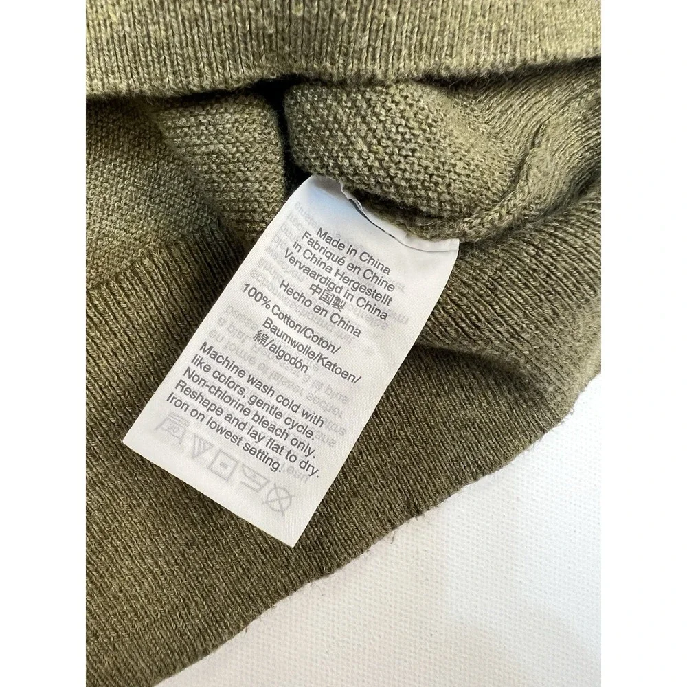 J.CREW Men's Pullover Sweater Green Size Large Very Nice 100%‎ Cotton